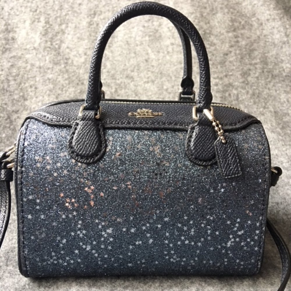 Coach Blue Glitter Micro Bennett Satchel